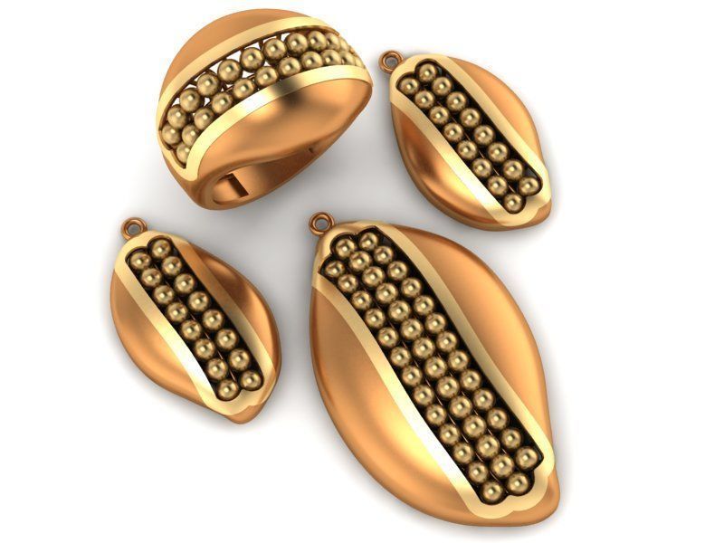 93 Pendent Set 3dm  3D print model_10