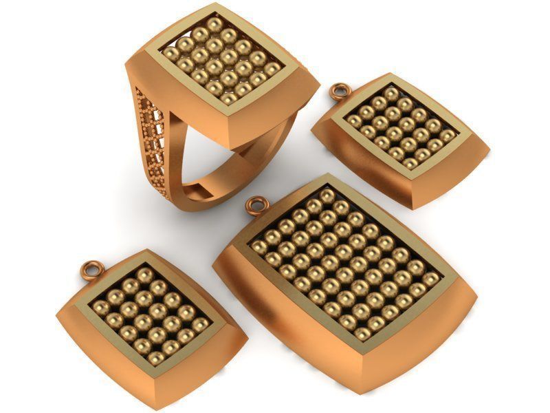 93 Pendent Set 3dm  3D print model_28