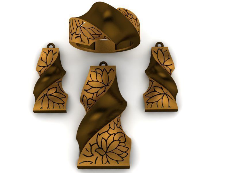 93 Pendent Set 3dm  3D print model_36