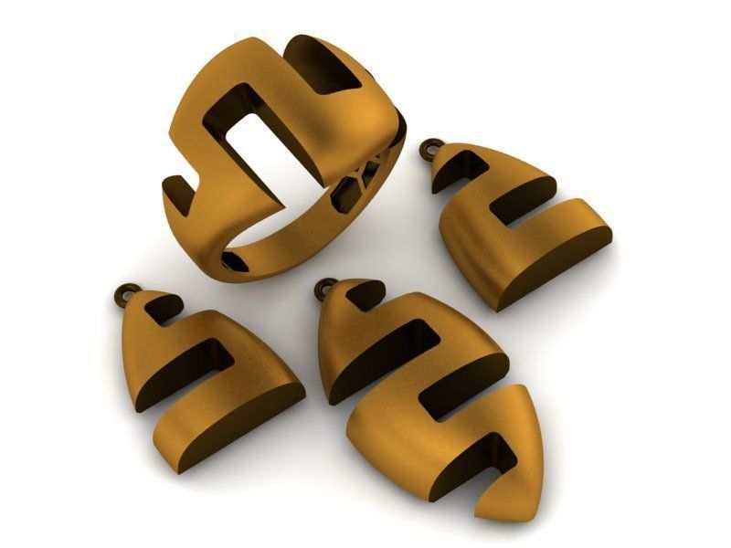 93 Pendent Set 3dm  3D print model_42