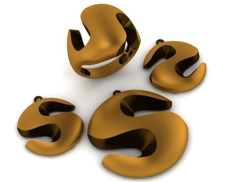 93 Pendent Set 3dm  3D print model_35