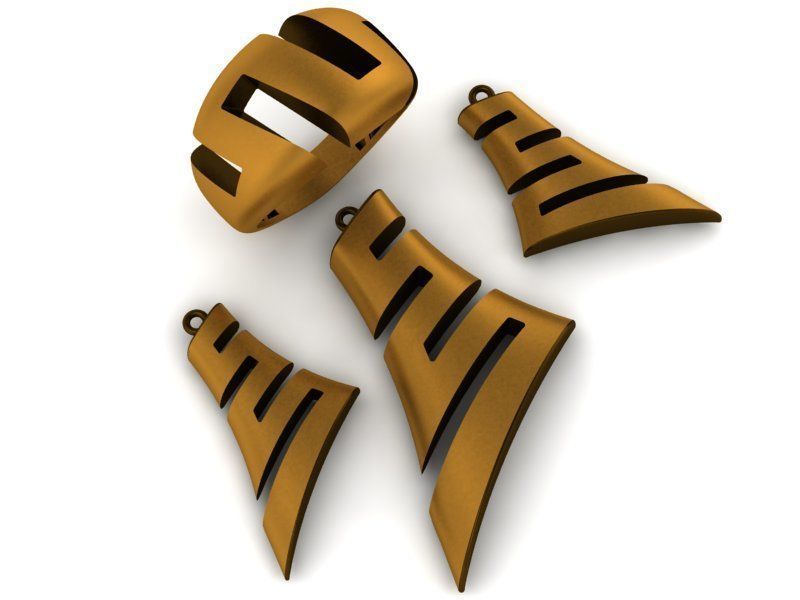 93 Pendent Set 3dm  3D print model_32