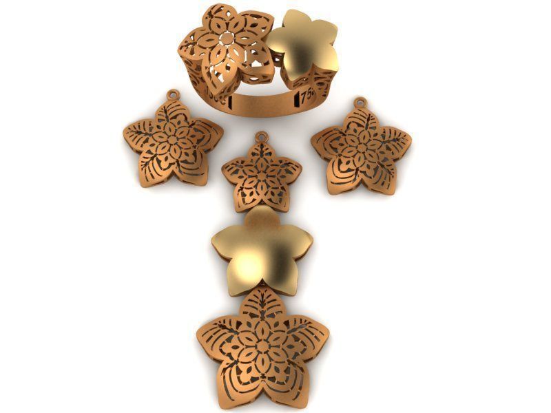 93 Pendent Set 3dm  3D print model_16