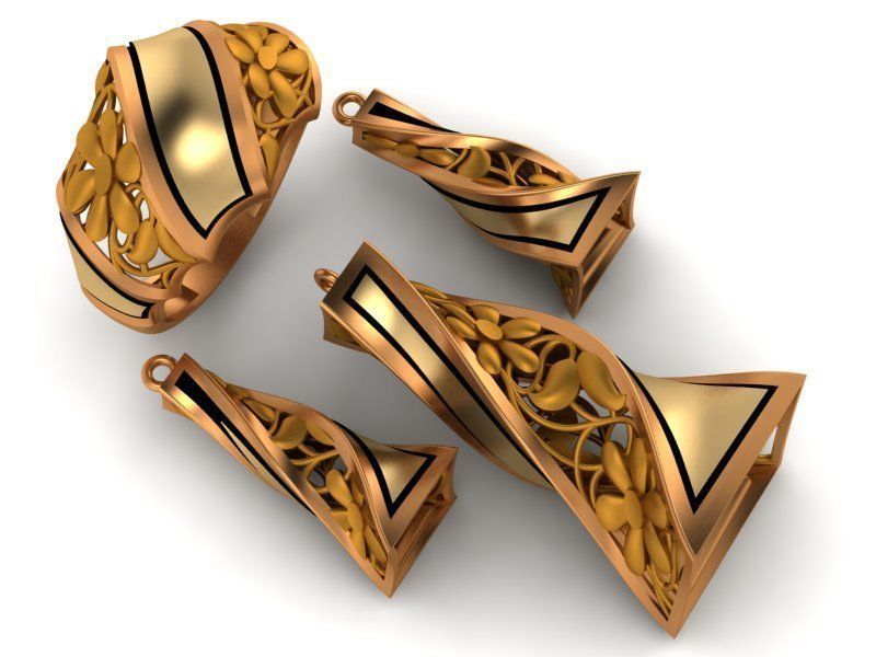 93 Pendent Set 3dm  3D print model_11