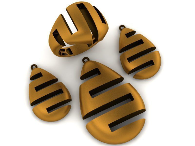 93 Pendent Set 3dm  3D print model_33