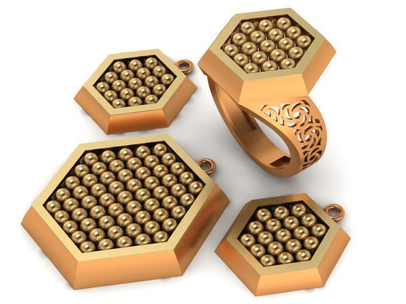 93 Pendent Set 3dm  3D print model_12