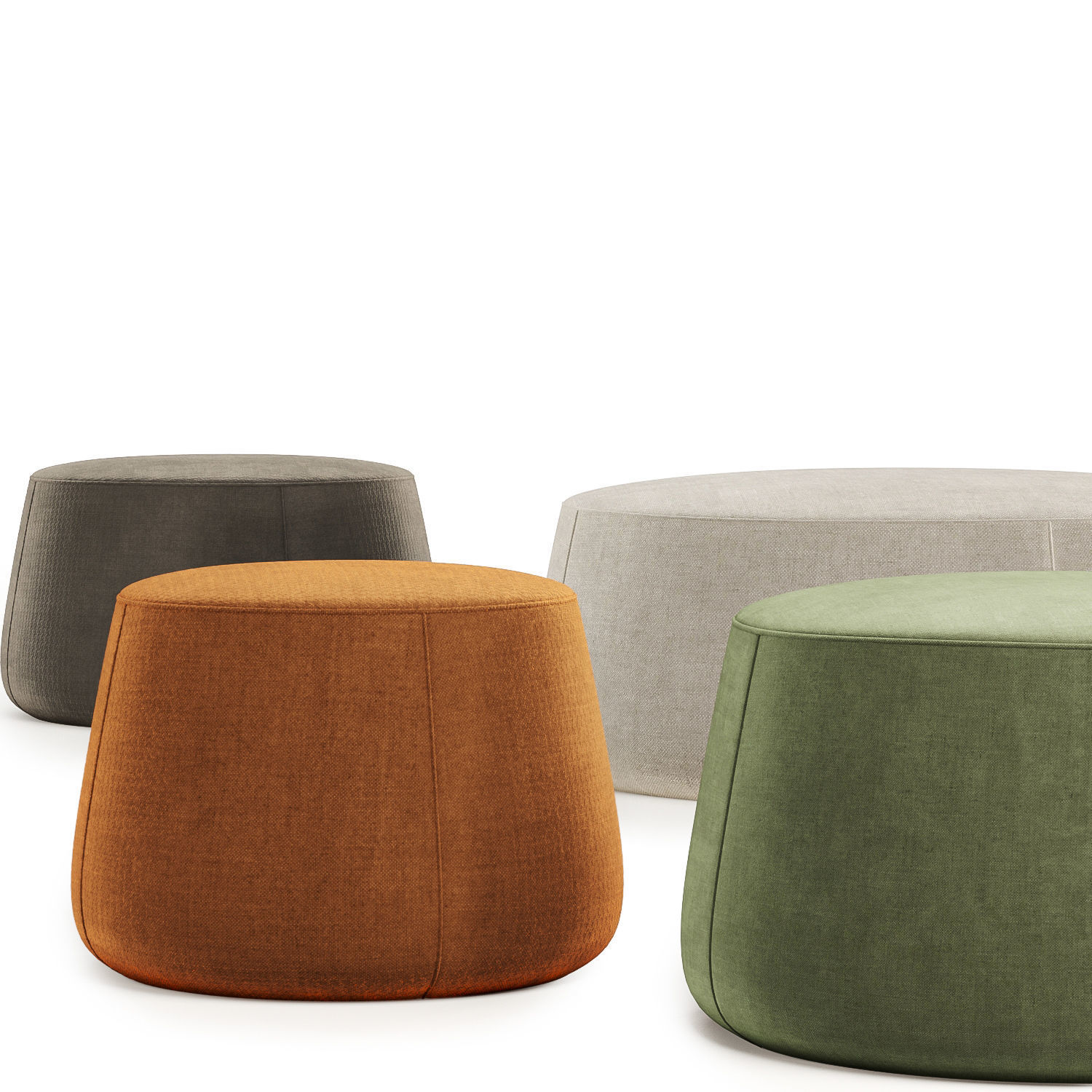 Evelyne Soft Round Pouf 3D model_2