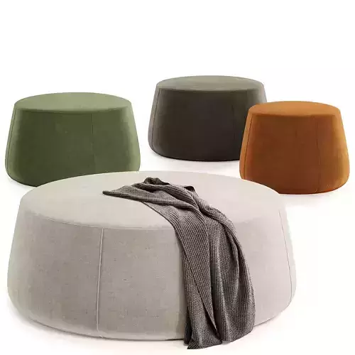Evelyne Soft Round Pouf 3D model