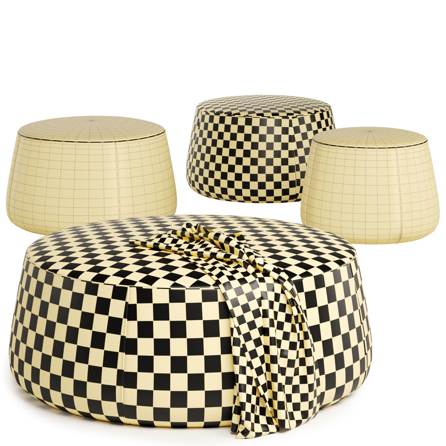 Evelyne Soft Round Pouf 3D model_4