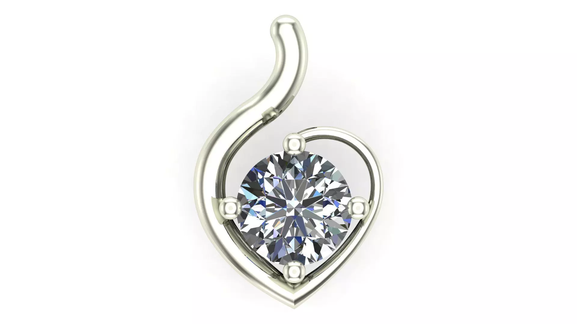 hart valentine pendant 3D print model