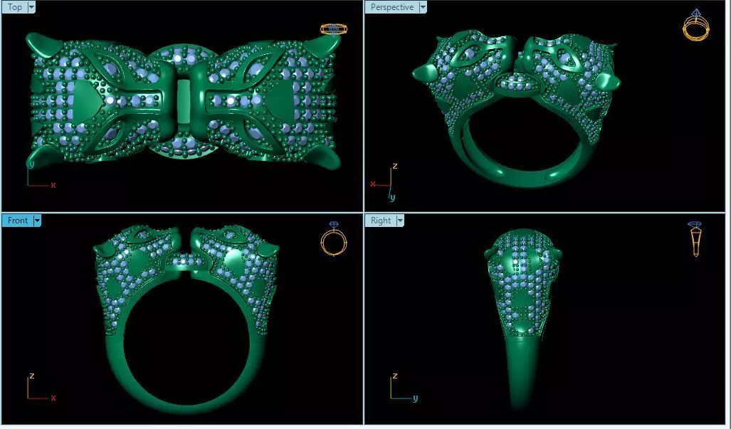 Lion ring 3D print model_0