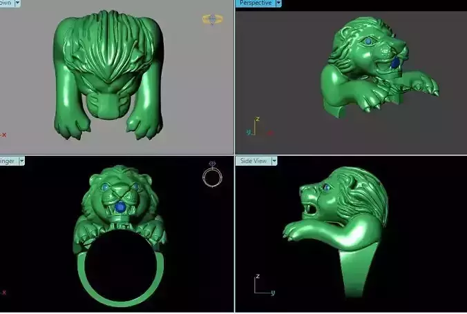 lion ring 3D print model