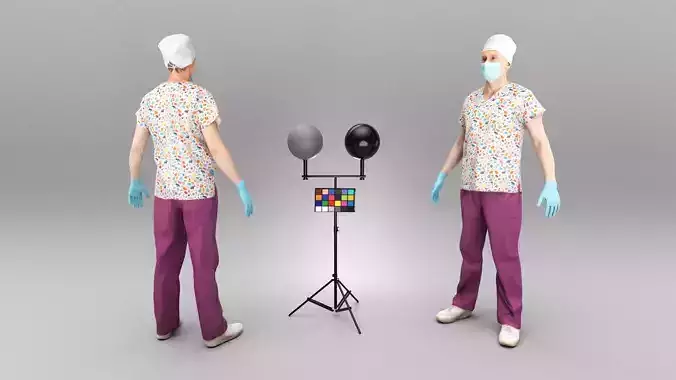 Male surgeon ready for surgery in A-pose 426