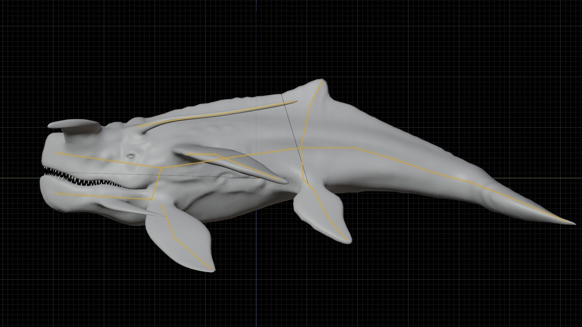 Alien Whale Creature Low-poly 3D model_18