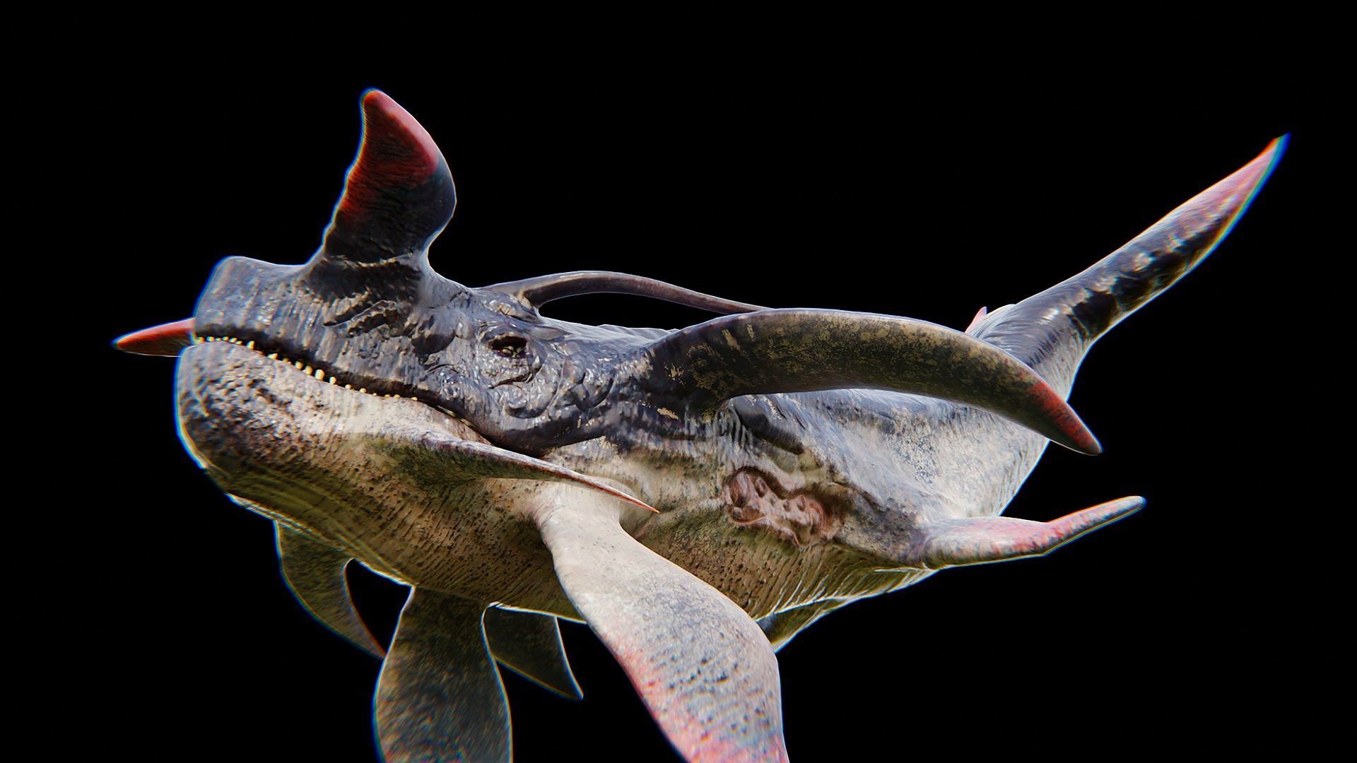 Alien Whale Creature Low-poly 3D model_28