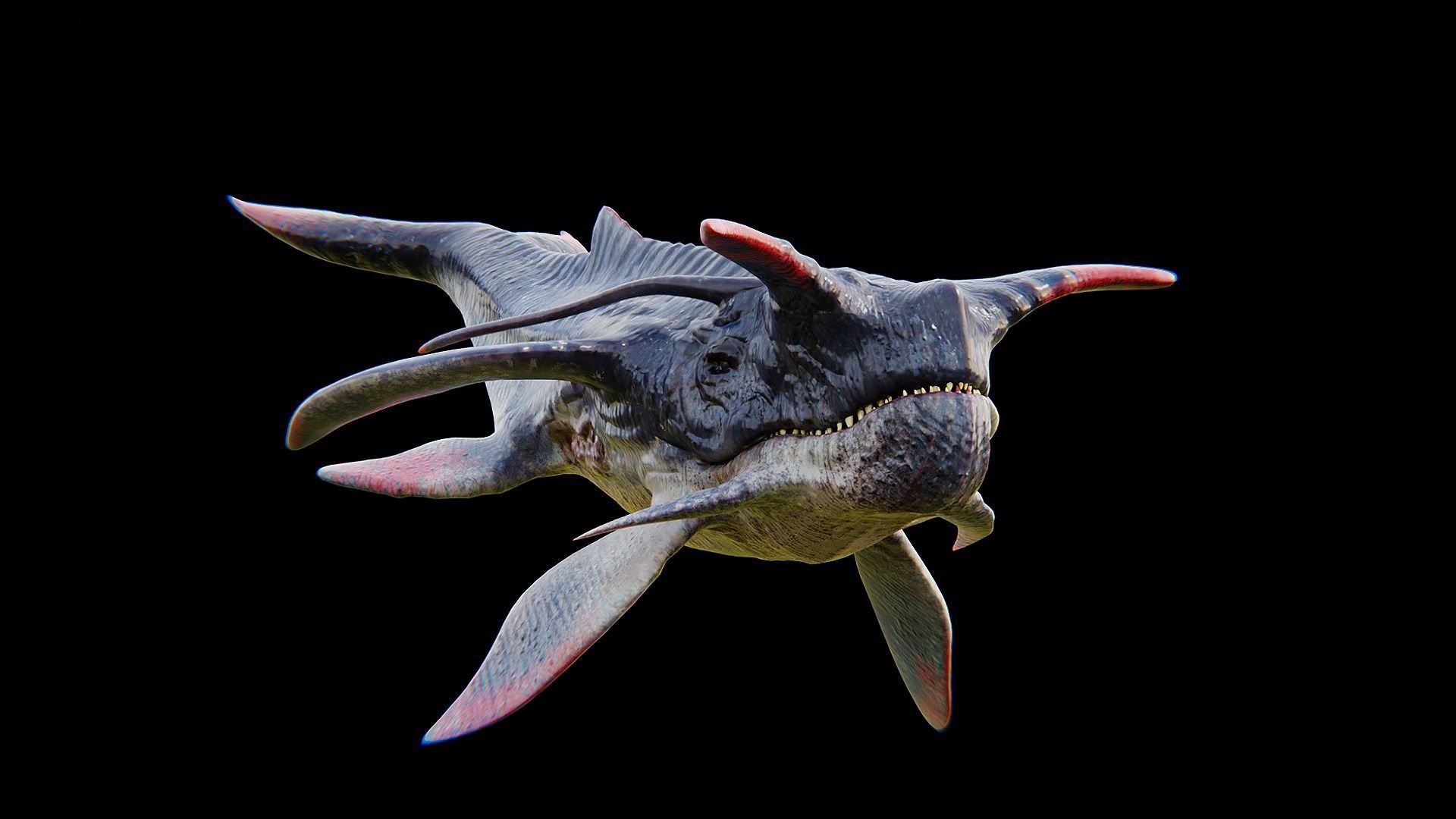 Alien Whale Creature Low-poly 3D model_7