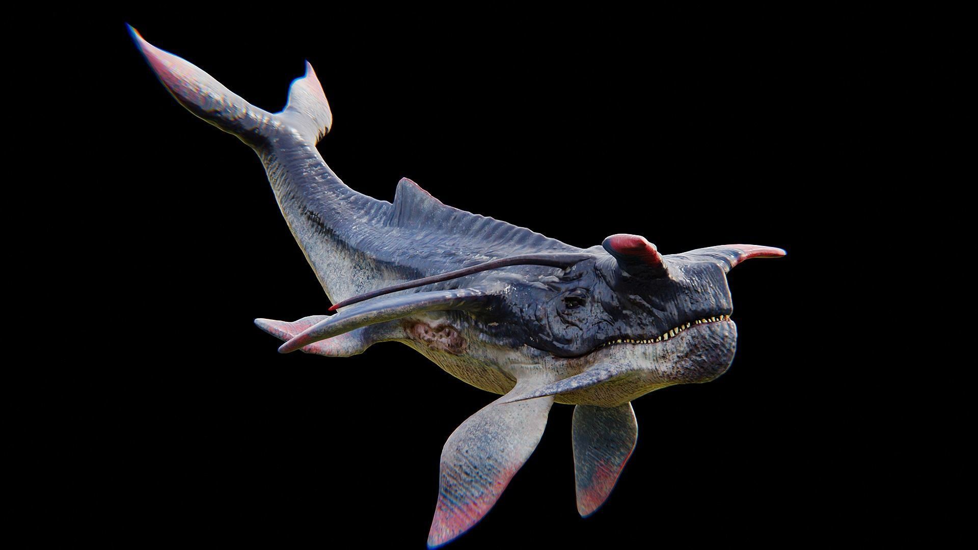 Alien Whale Creature Low-poly 3D model_5