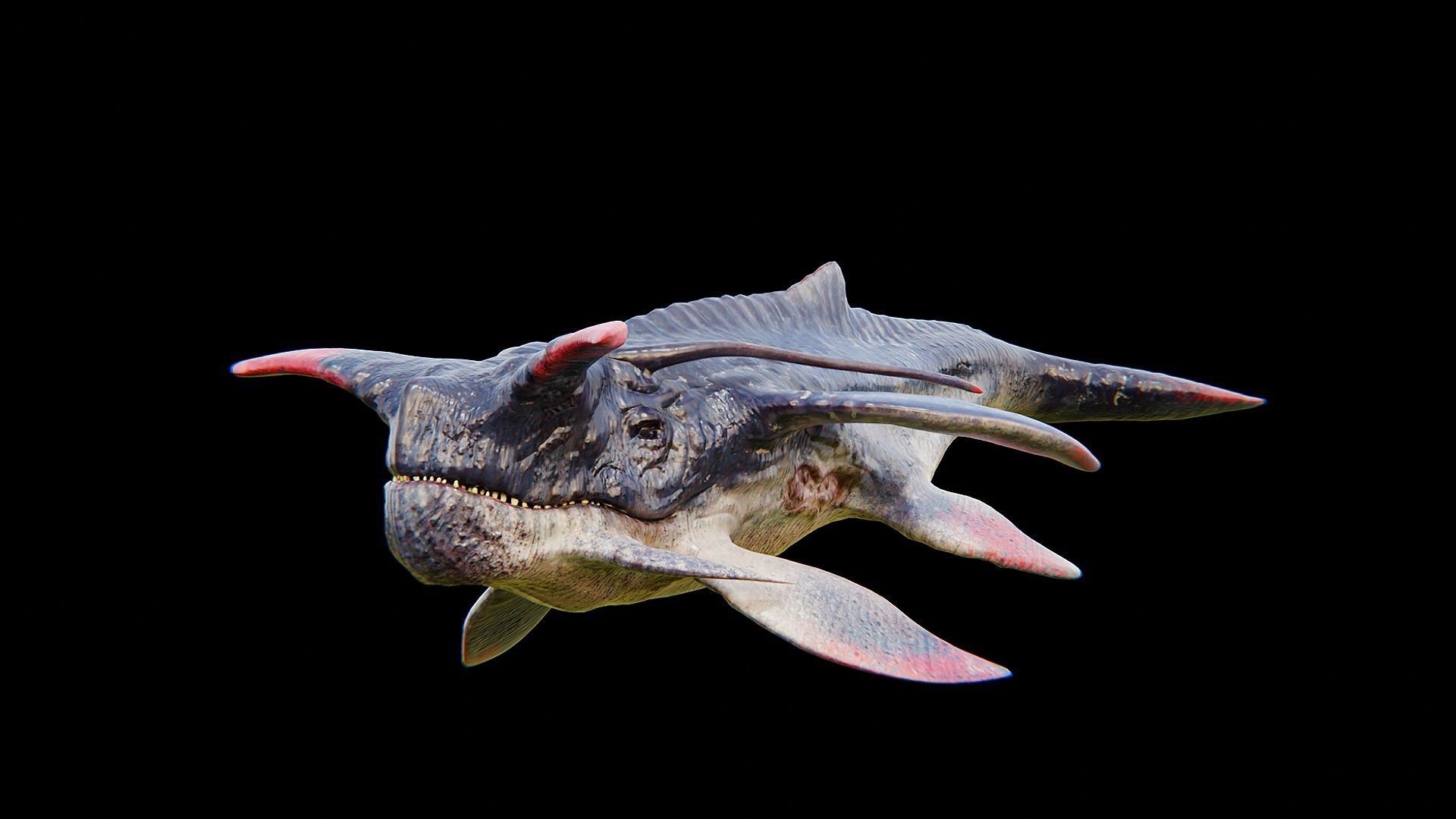 Alien Whale Creature Low-poly 3D model_11