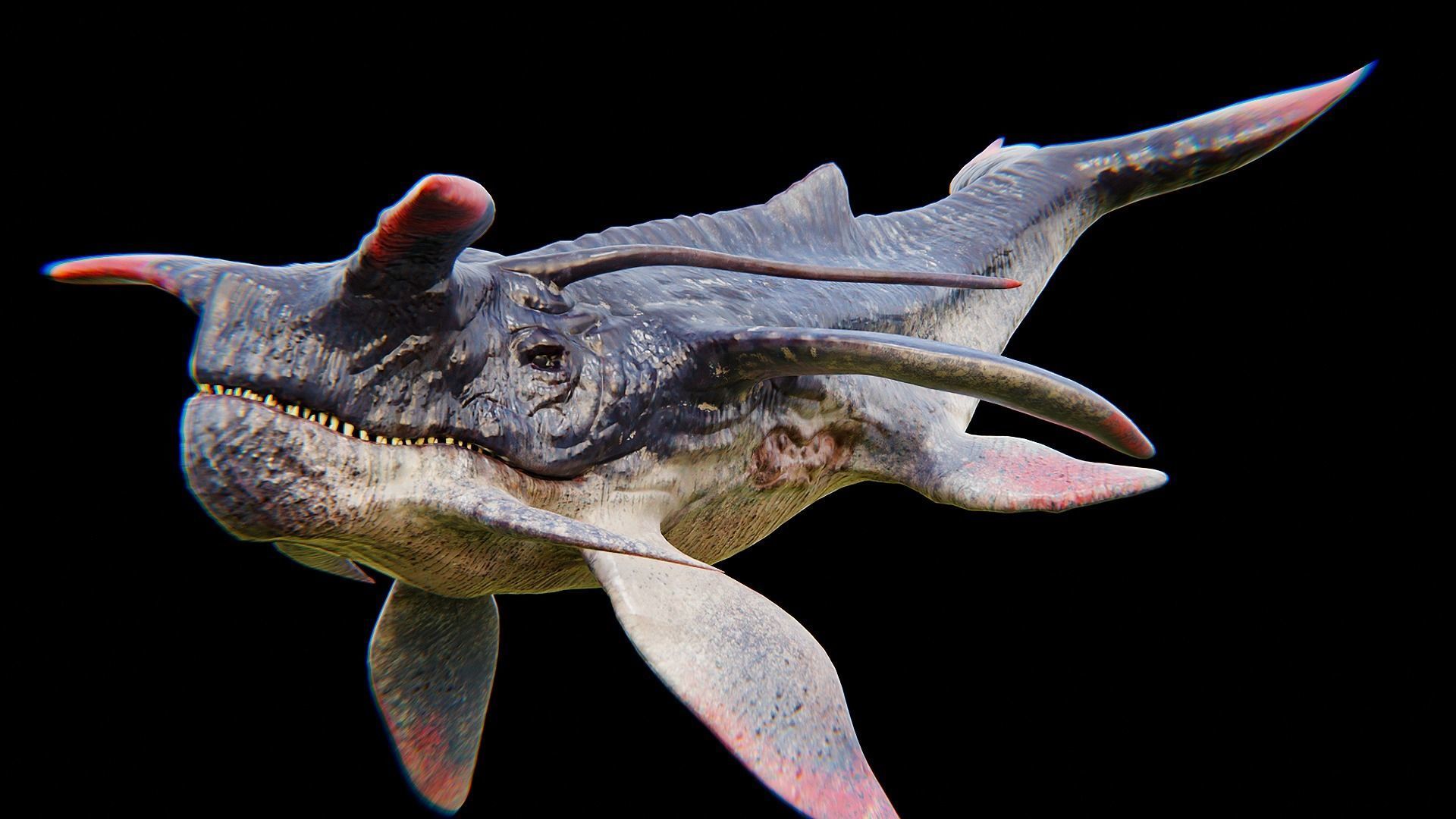 Alien Whale Creature Low-poly 3D model_3