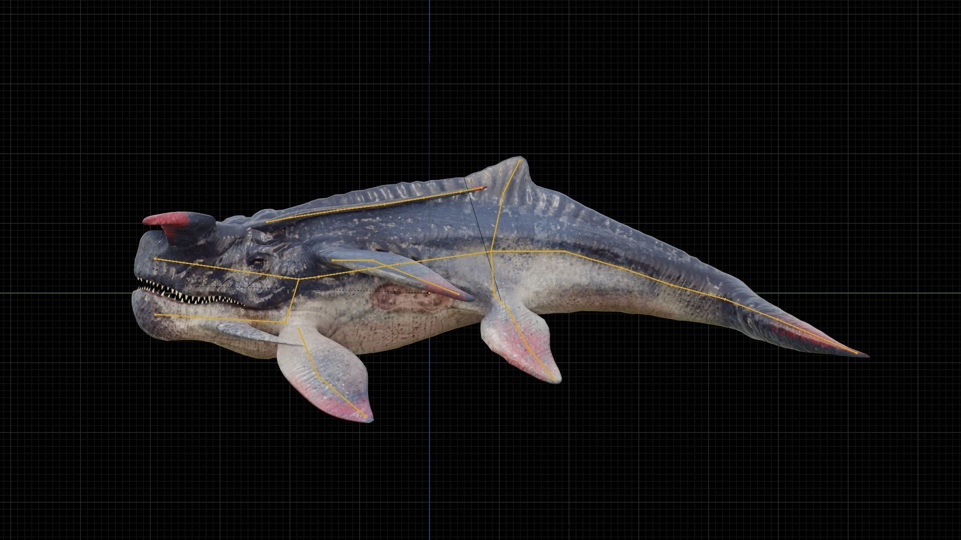 Alien Whale Creature Low-poly 3D model_8