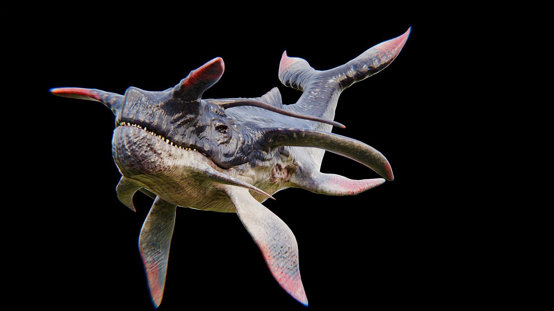 Alien Whale Creature Low-poly 3D model_15