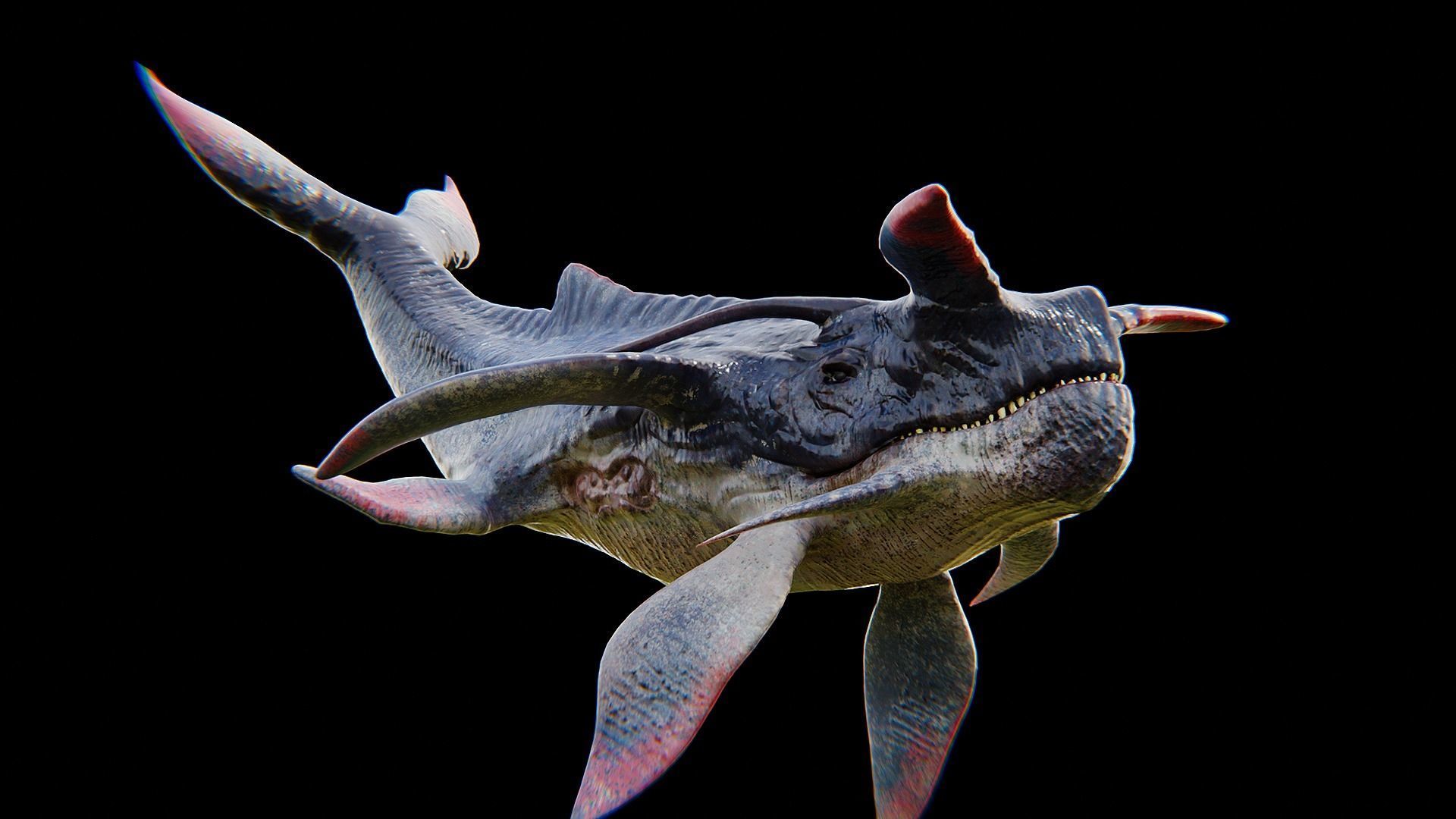 Alien Whale Creature Low-poly 3D model_23