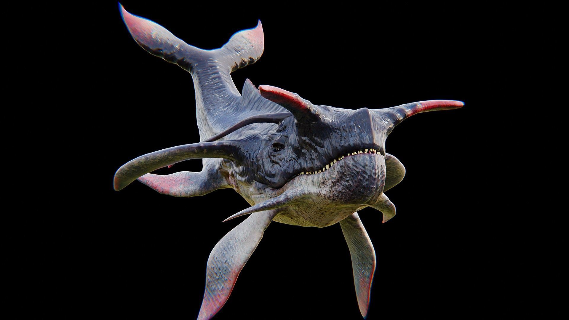 Alien Whale Creature Low-poly 3D model_14