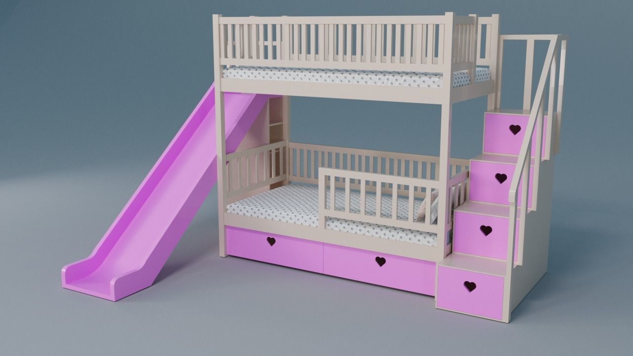 Kids bedroom 2 3D model_4