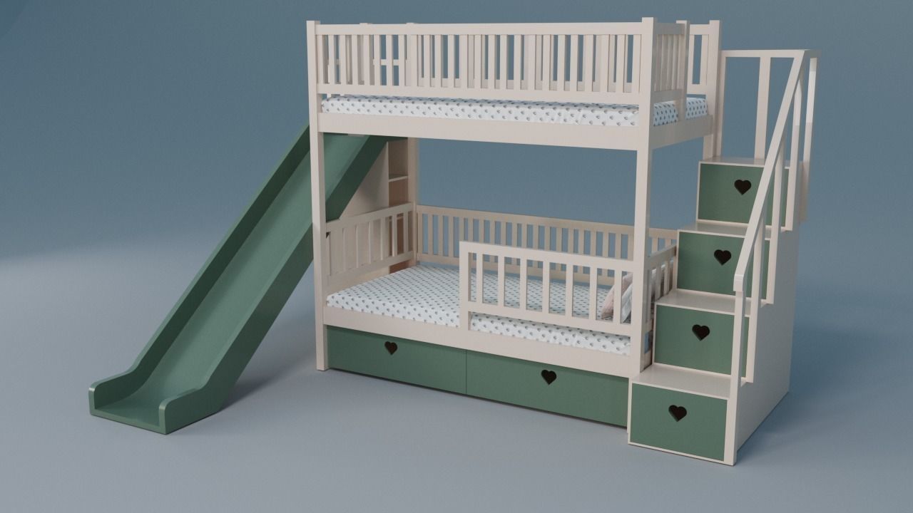Kids bedroom 2 3D model_1