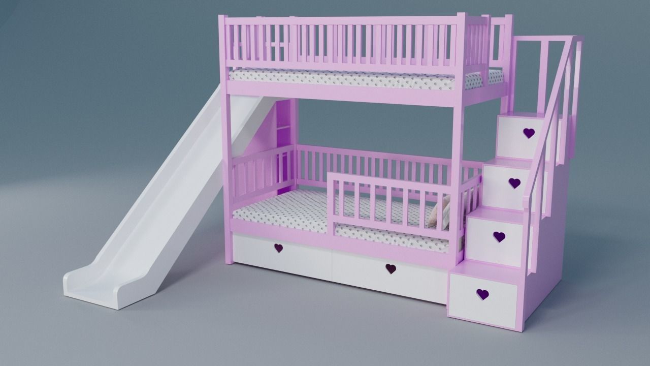 Kids bedroom 2 3D model_3
