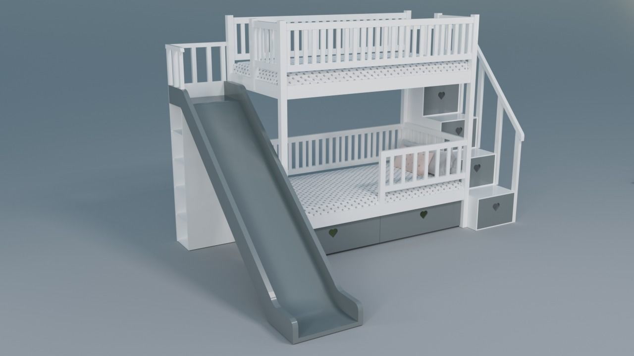 Kids bedroom 2 3D model_11
