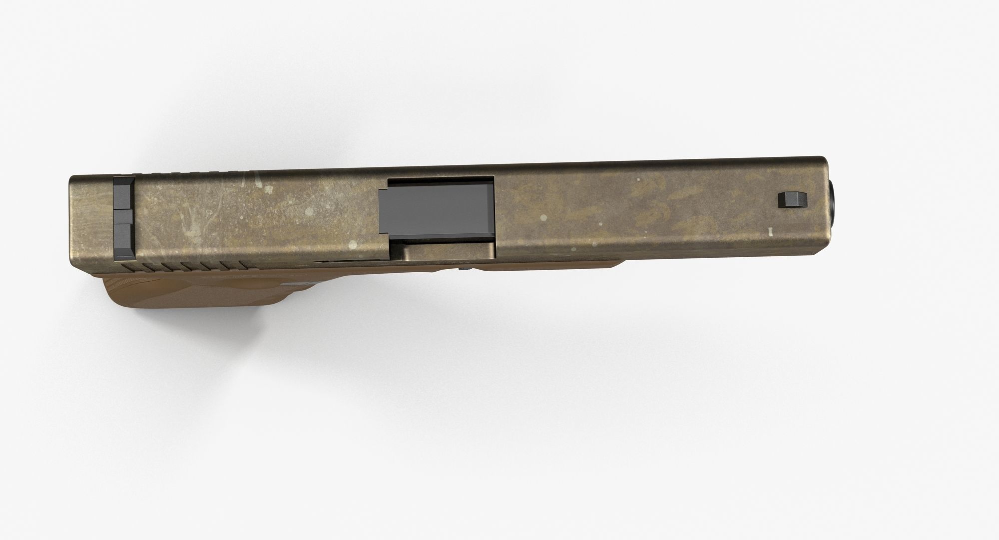 Glock 17 Brown Rough Low-poly 3D model_9