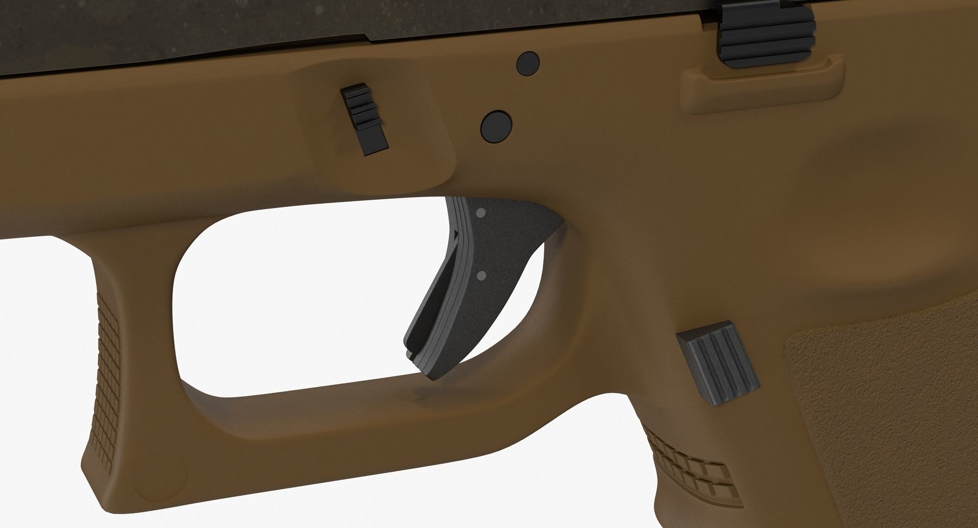 Glock 17 Brown Rough Low-poly 3D model_15