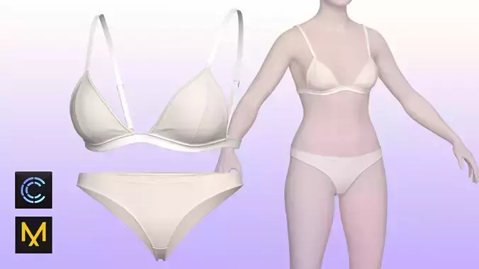 Underwear set for women 3D model