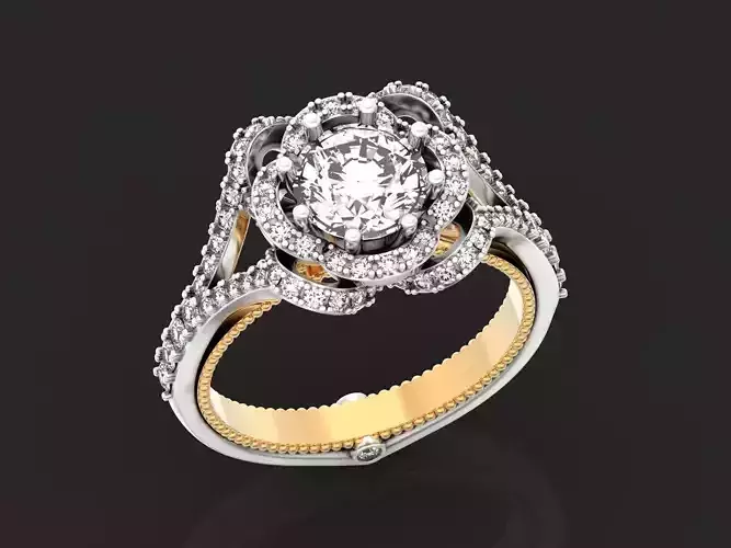  Floral Inspired engagement ring 1030