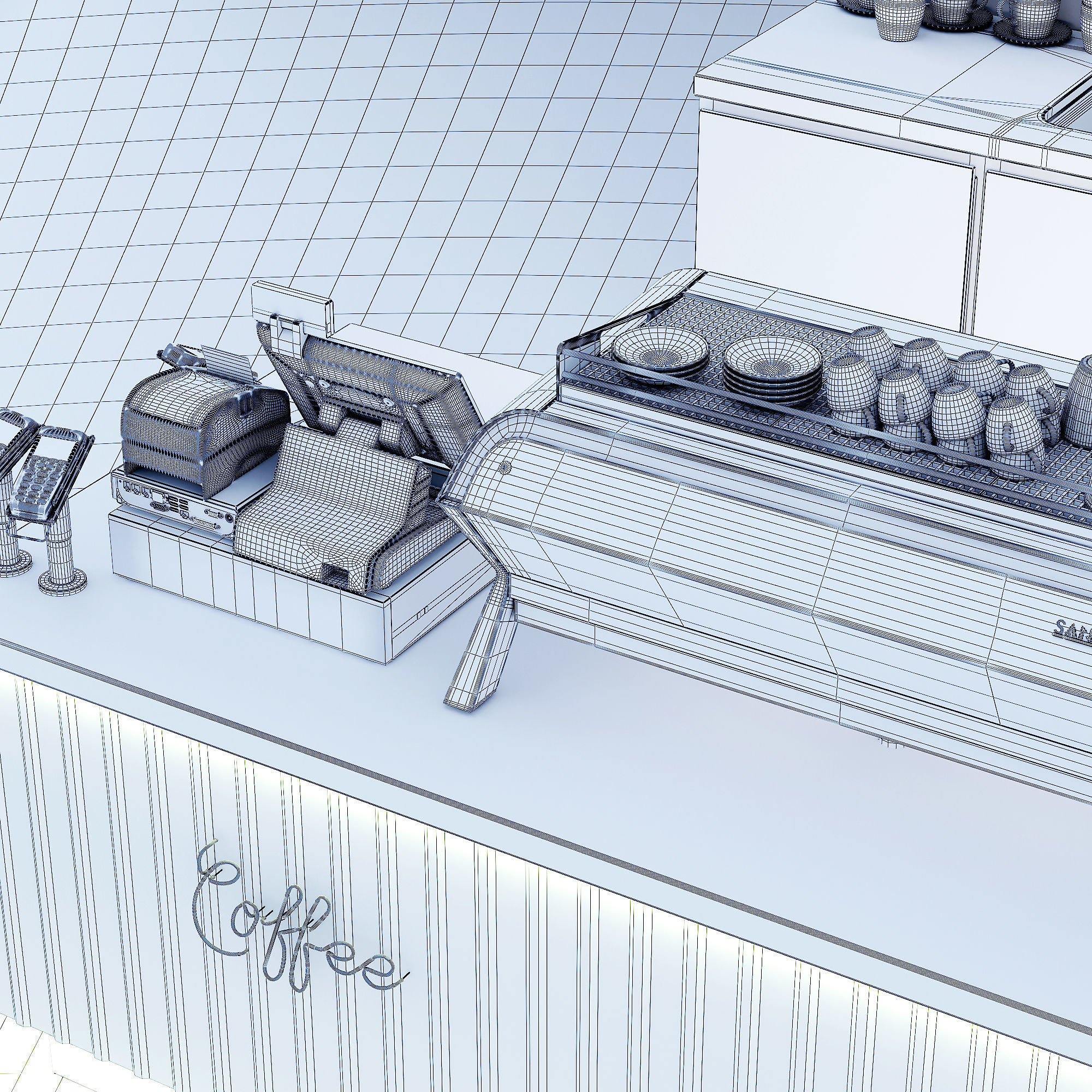 Cafe Bar AN01 Low-poly 3D model_5