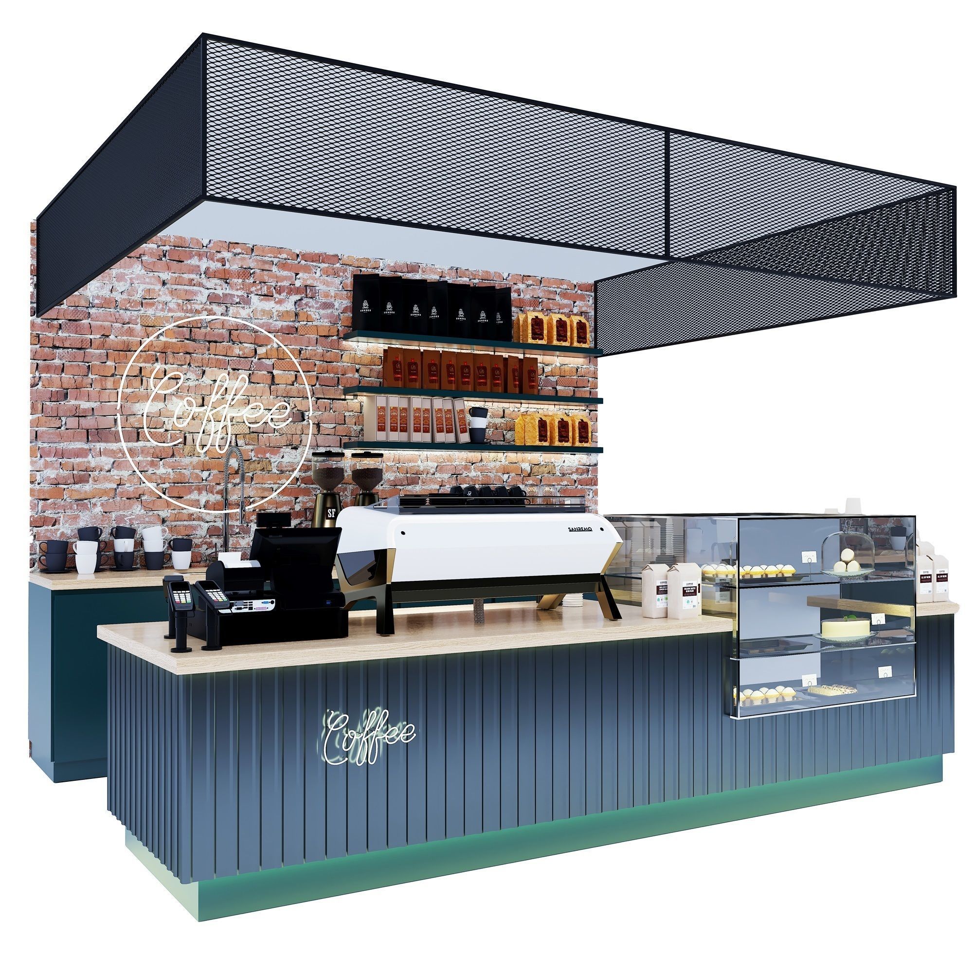 Cafe Bar AN01 Low-poly 3D model_1