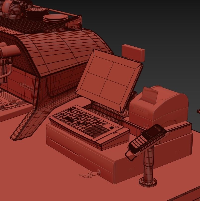 Cafe Bar AN01 Low-poly 3D model_10