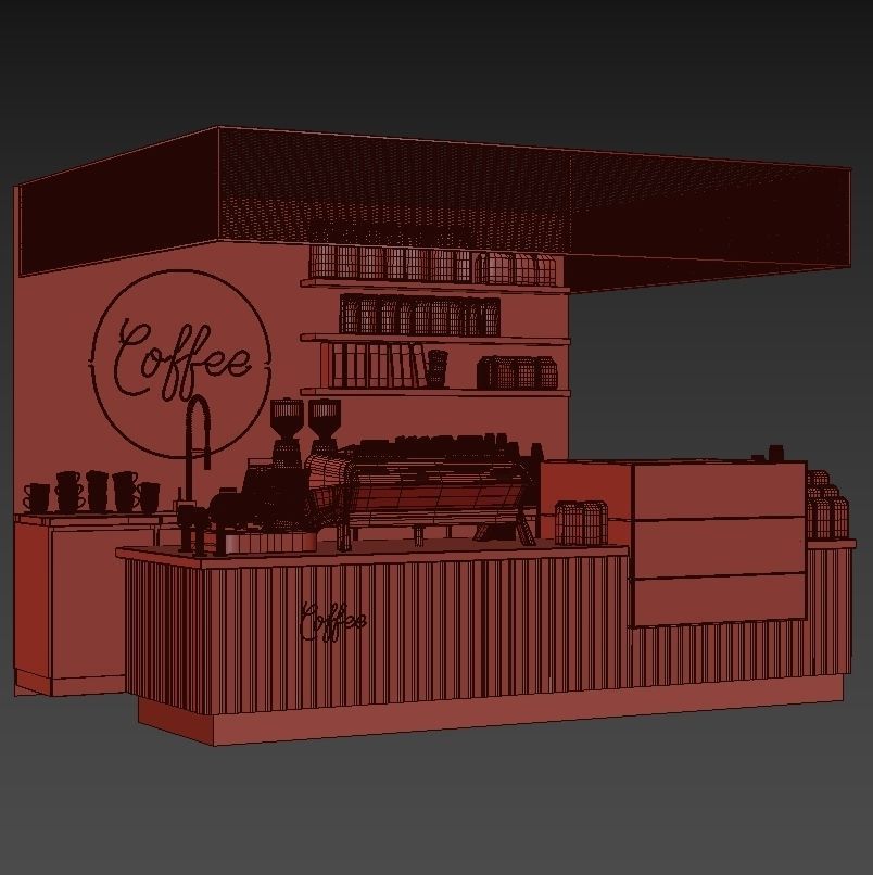 Cafe Bar AN01 Low-poly 3D model_9
