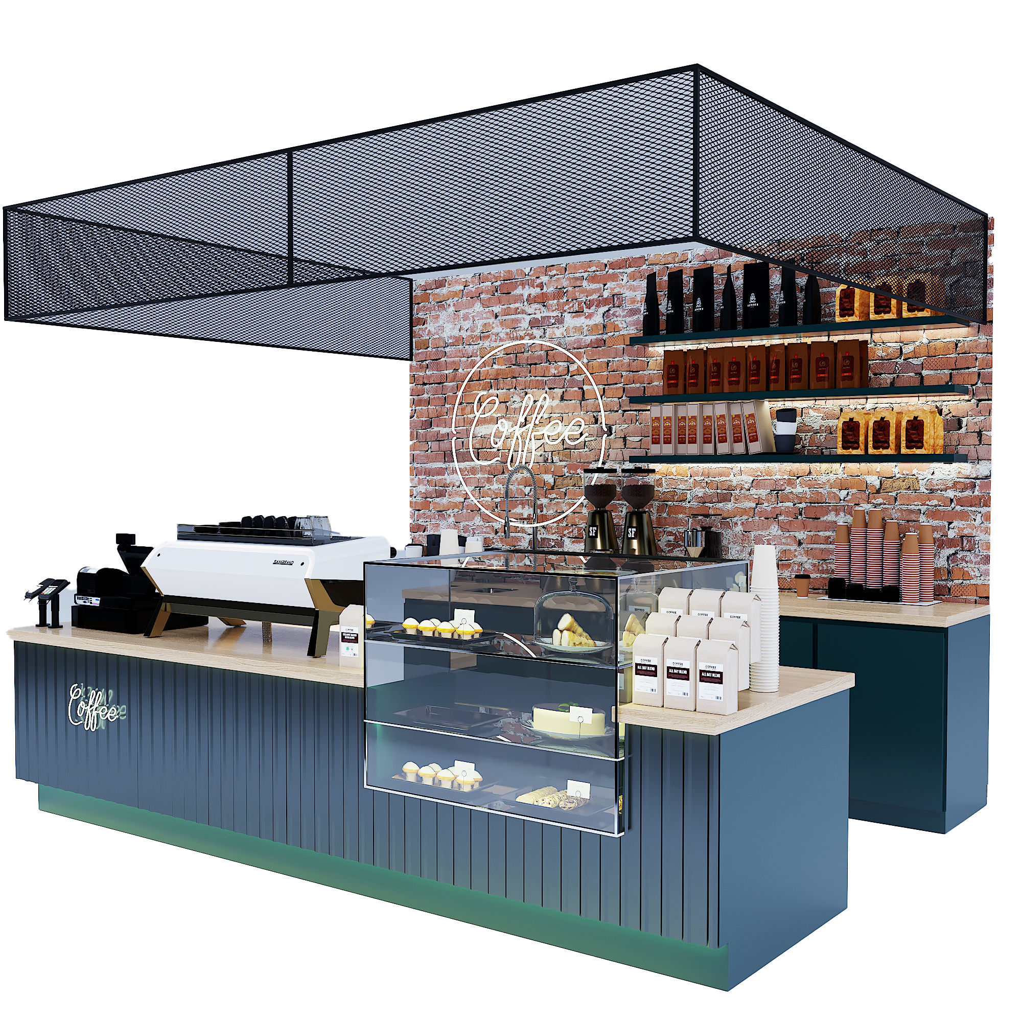 Cafe Bar AN01 Low-poly 3D model_2