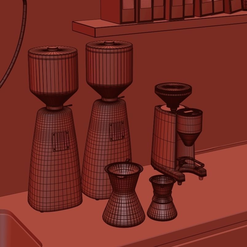 Cafe Bar AN01 Low-poly 3D model_7