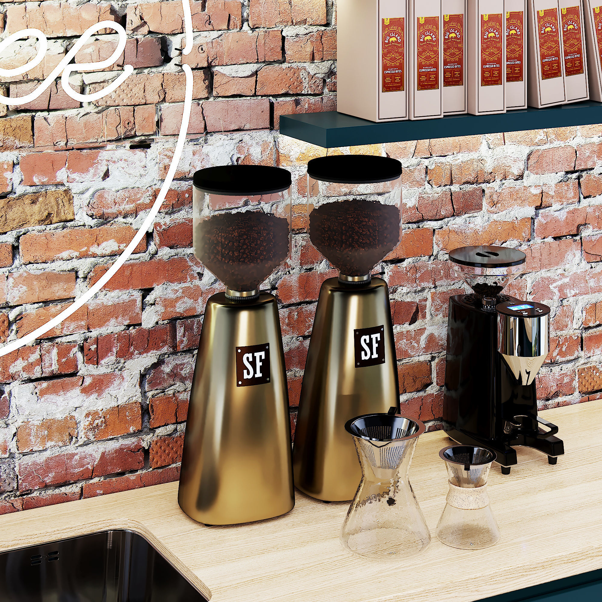 Cafe Bar AN01 Low-poly 3D model_3