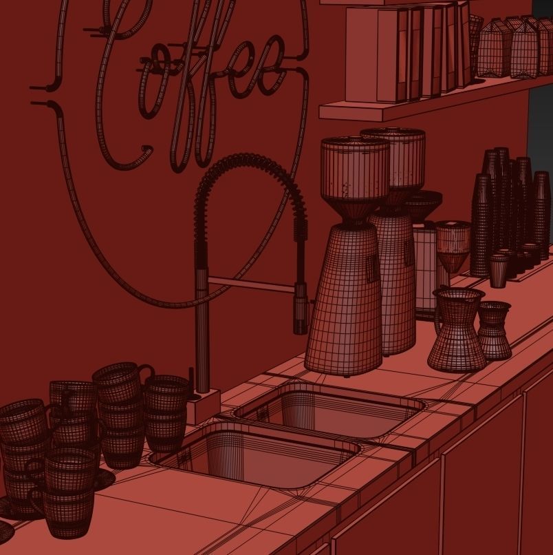 Cafe Bar AN01 Low-poly 3D model_11