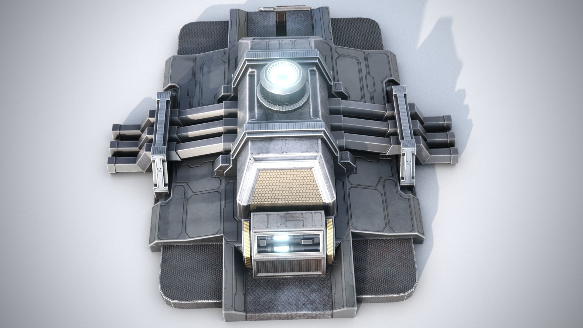 Sci-fi stylized pump station  Low-poly 3D model_11