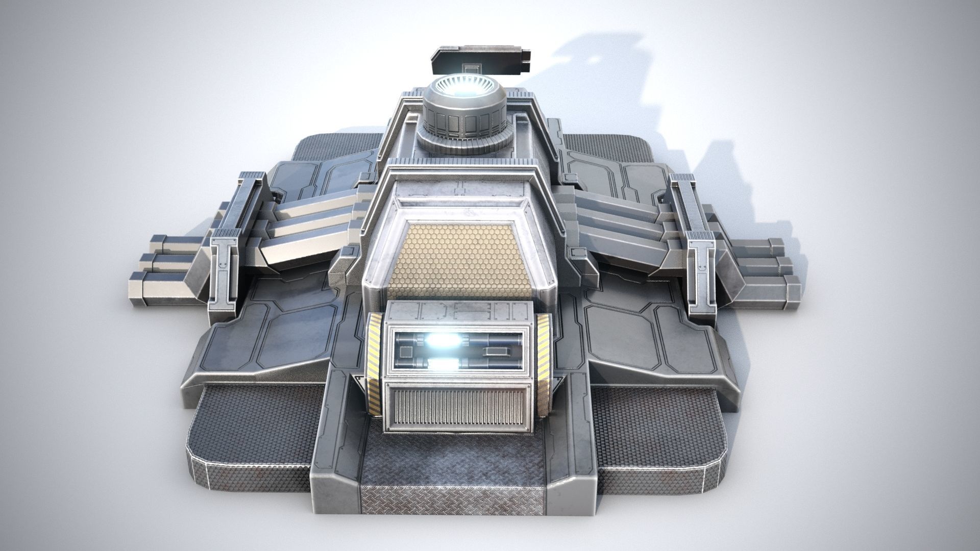 Sci-fi stylized pump station  Low-poly 3D model_5