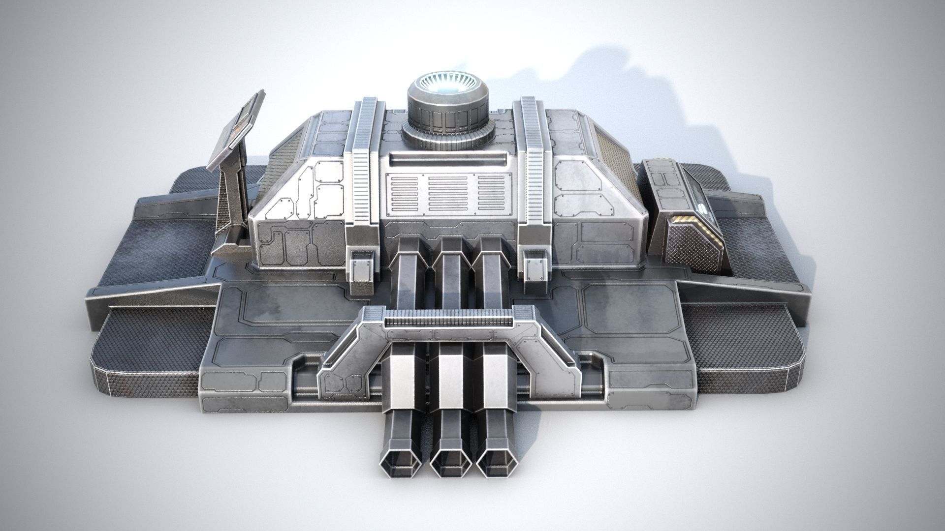 Sci-fi stylized pump station  Low-poly 3D model_6