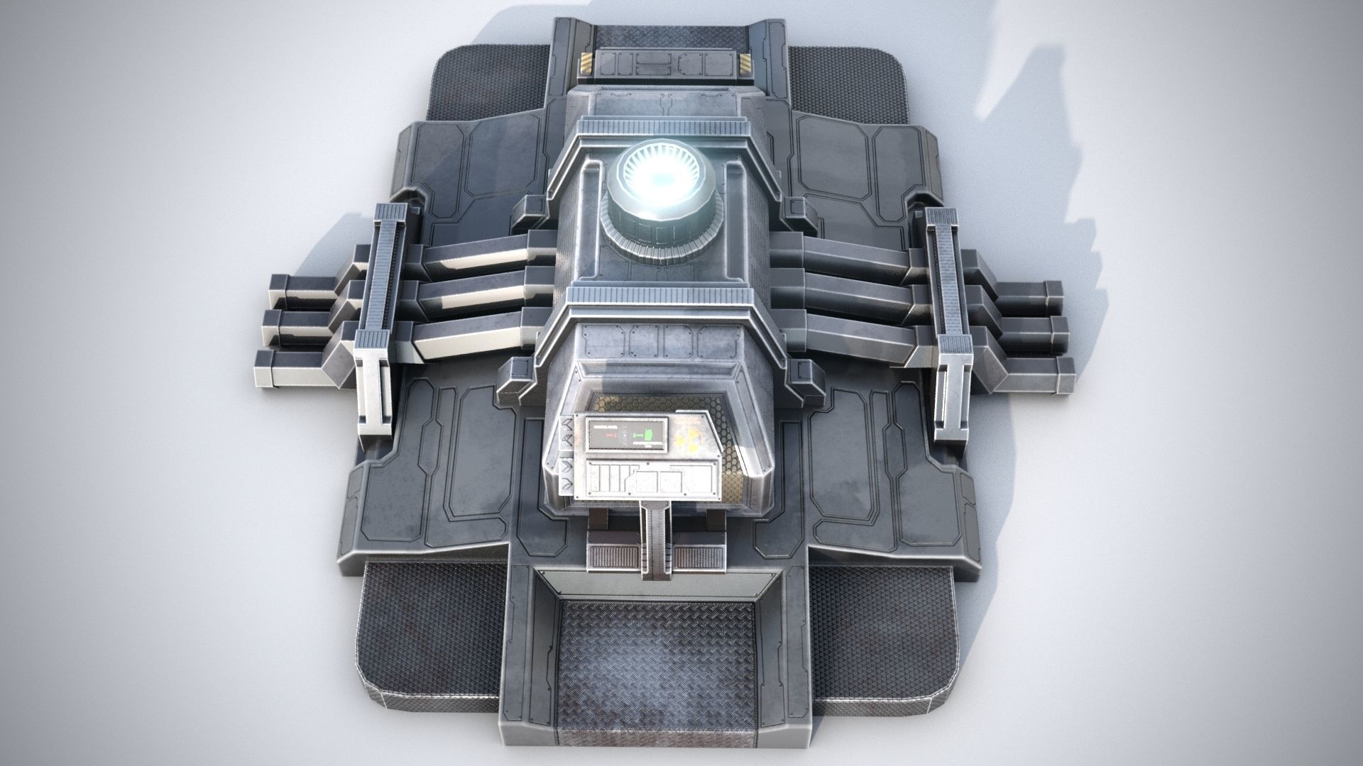 Sci-fi stylized pump station  Low-poly 3D model_10