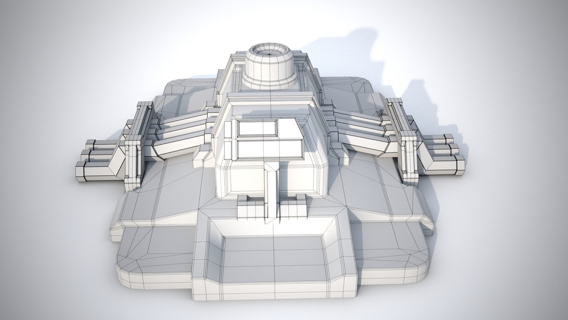 Sci-fi stylized pump station  Low-poly 3D model_22