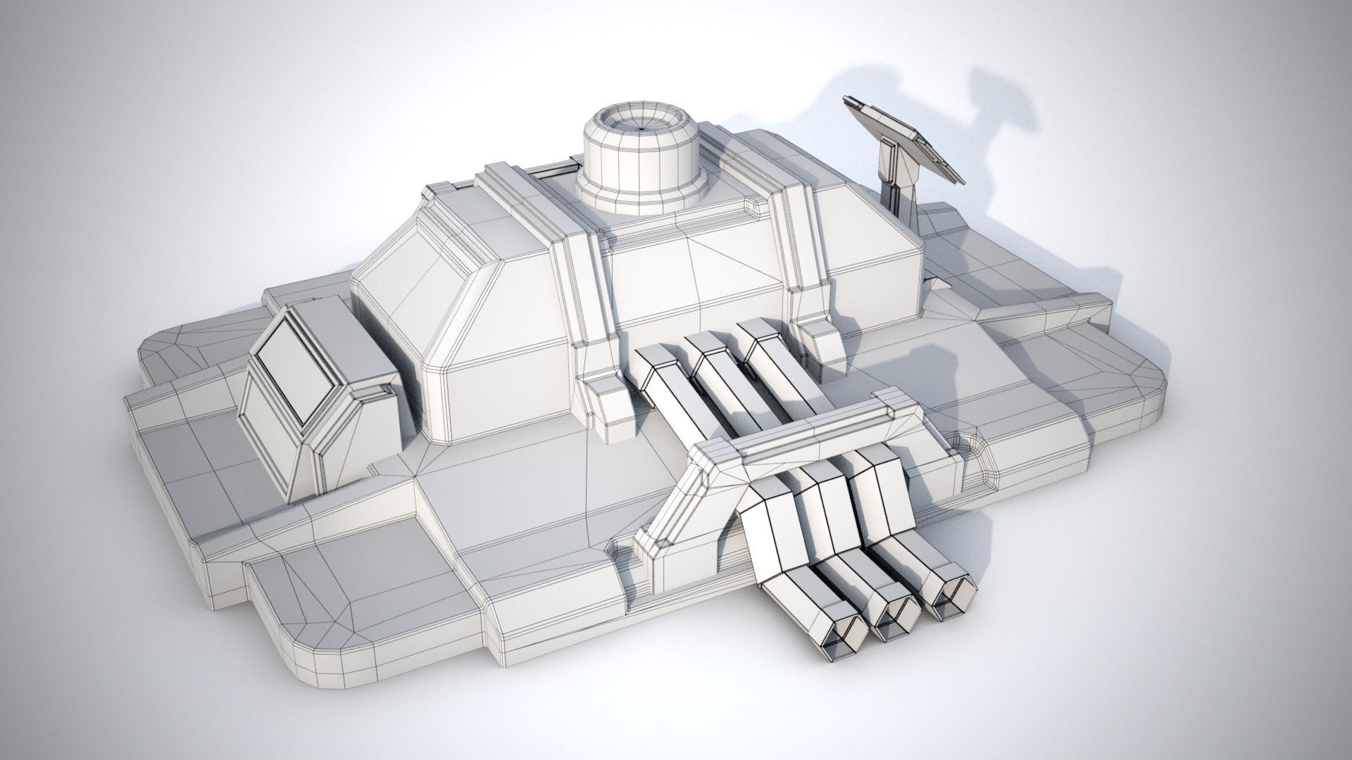 Sci-fi stylized pump station  Low-poly 3D model_20