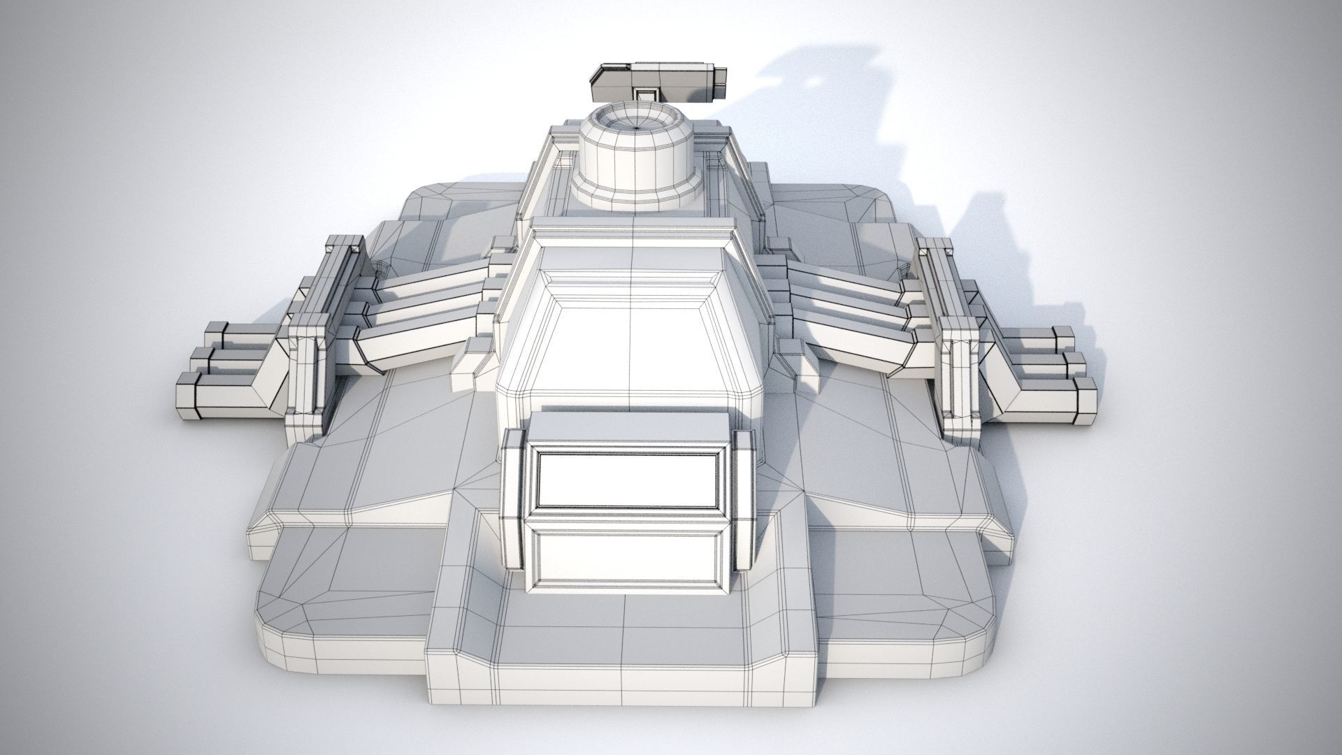 Sci-fi stylized pump station  Low-poly 3D model_21